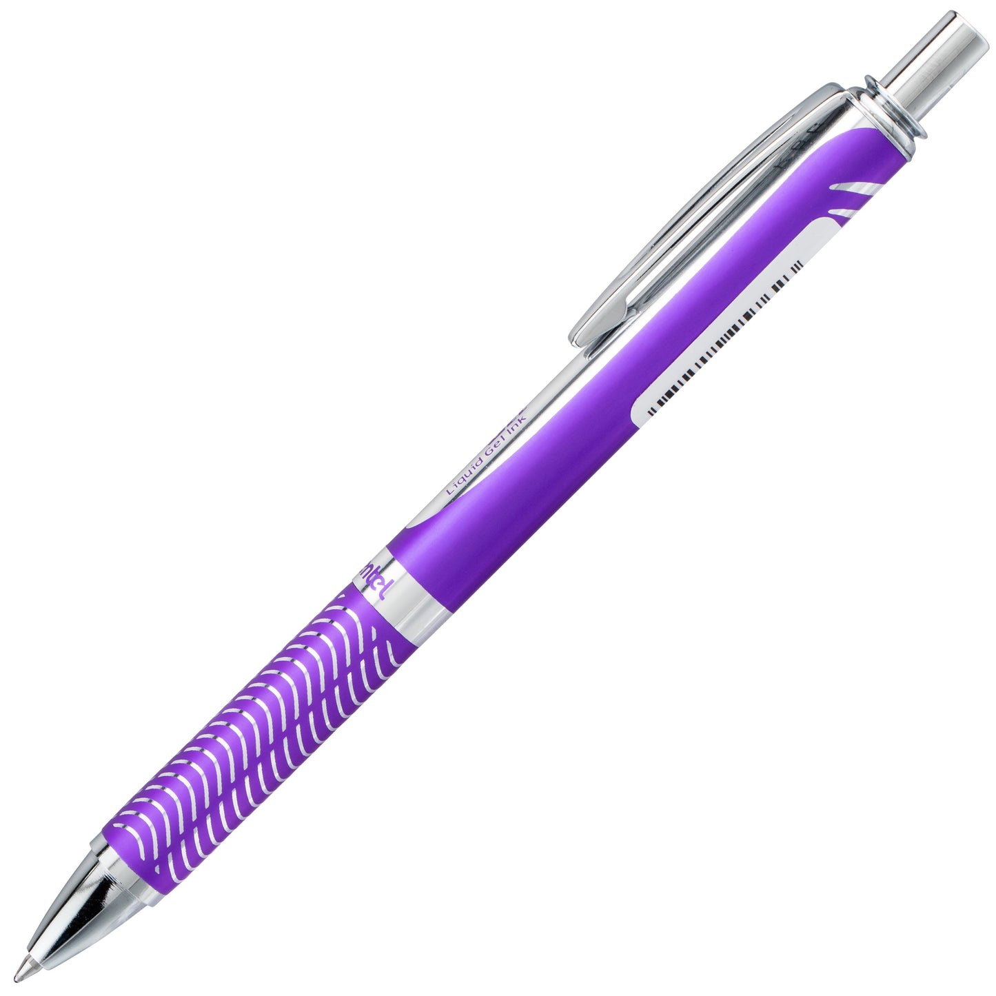 EnerGel Alloy Retractable Premium Liquid Gel Pen, (0.7mm) Metal Tip, Medium Line, Violet Barrel, Black Ink (BL407V-A)