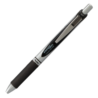 EnerGel RTX Retractable Liquid Gel Pen, (0.7mm) Metal Tip, Medium Line, Black Ink (BL77-A)