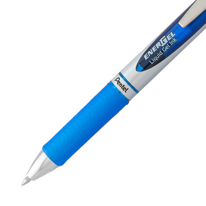 EnerGel RTX Retractable Liquid Gel Pen, (0.7mm) Metal Tip, Medium Line, Blue Ink (BL77-C)