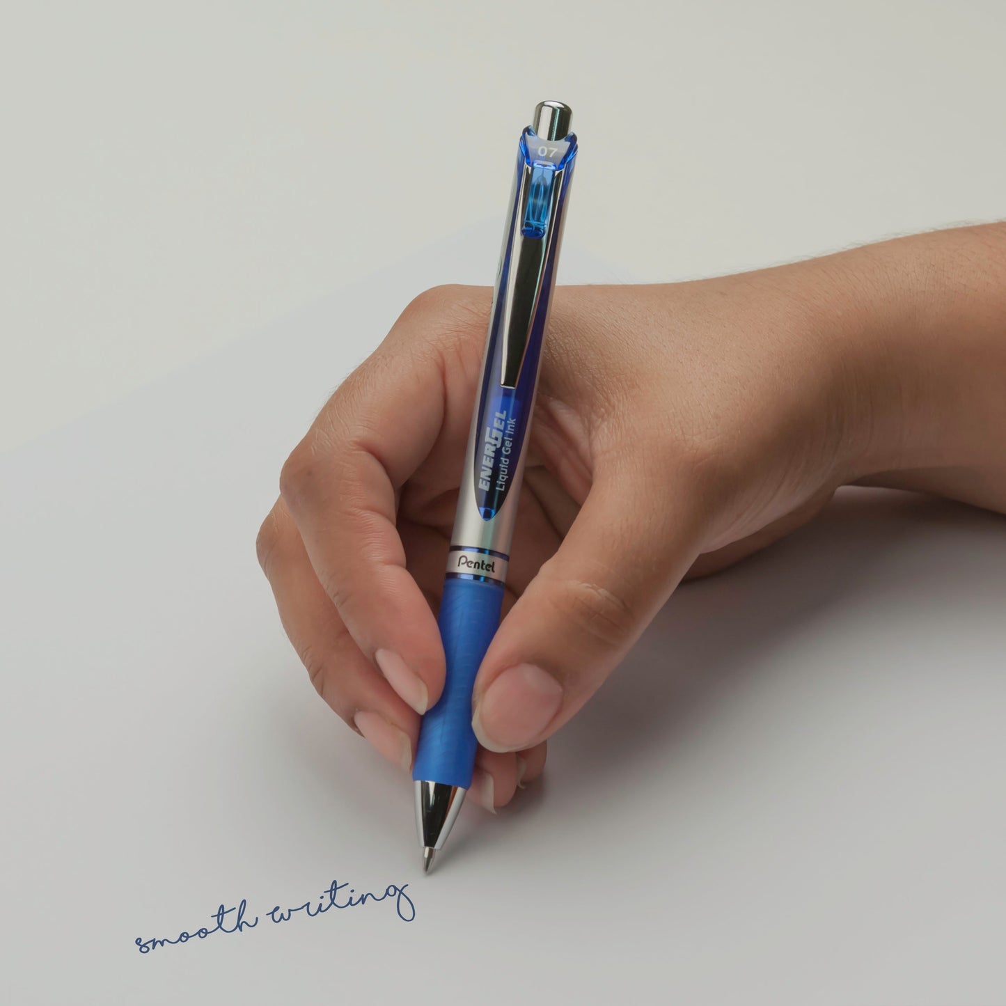 EnerGel RTX Retractable Liquid Gel Pen, (0.7mm) Metal Tip, Medium Line, Blue Ink (BL77-C)
