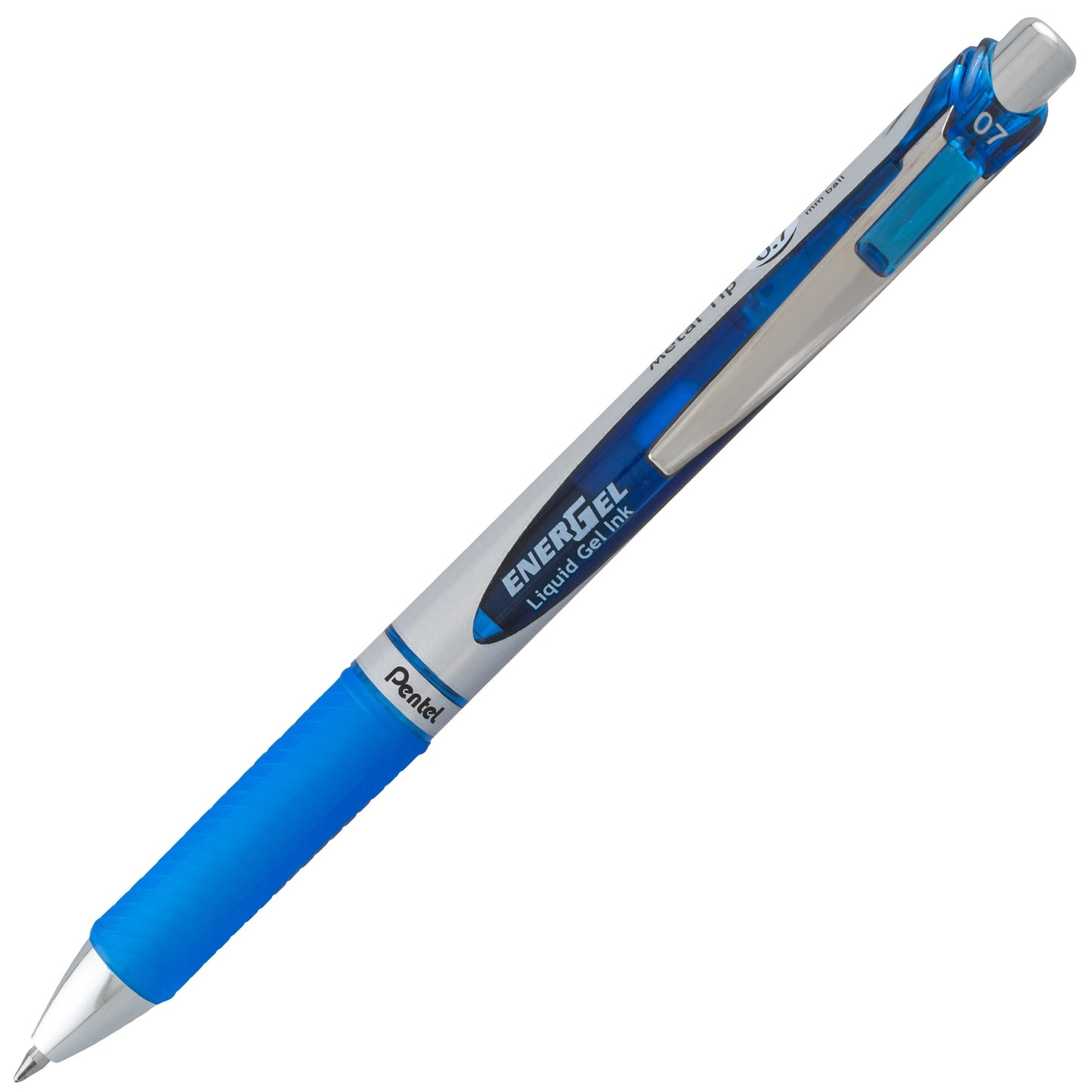 EnerGel RTX Retractable Liquid Gel Pen, (0.7mm) Metal Tip, Medium Line, Blue Ink (BL77-C)