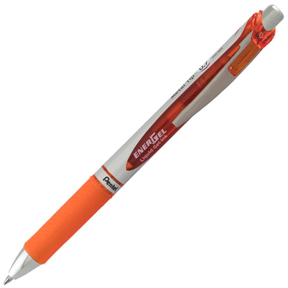 EnerGel RTX Retractable Liquid Gel Pen, (0.7mm) Metal Tip, Medium Line,Orange Ink (BL77-F)