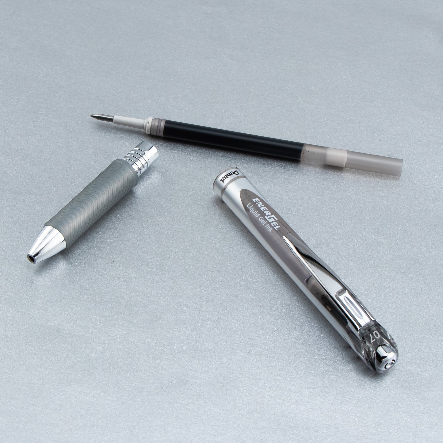 EnerGel RTX Retractable Liquid Gel Pen, (0.7mm) Medium line, Gray Ink (BL77-N)