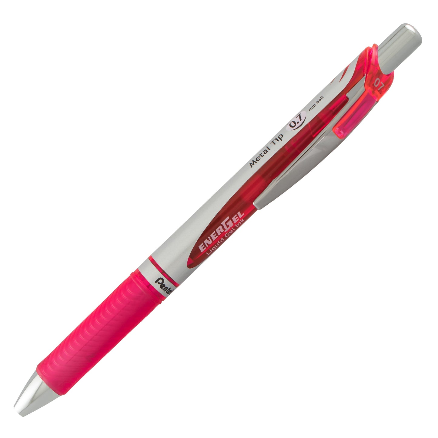 EnerGel RTX Retractable Liquid Gel Pen, (0.7mm) Metal Tip, Medium Line, Pink Ink (BL77-P)