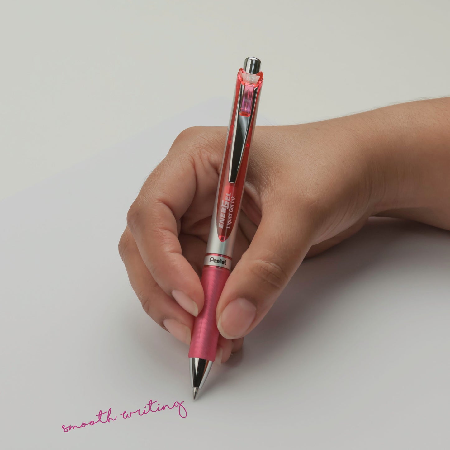 EnerGel RTX Retractable Liquid Gel Pen, (0.7mm) Metal Tip, Medium Line, Pink Ink (BL77-P)