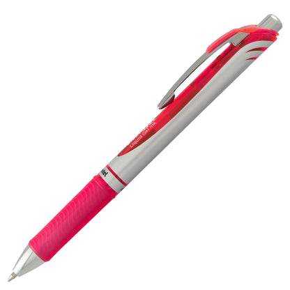 EnerGel RTX Retractable Liquid Gel Pen, (0.7mm) Metal Tip, Medium Line, Pink Ink (BL77-P)