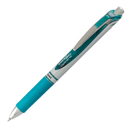 EnerGel RTX Retractable Liquid Gel Pen, (0.7mm) Metal Tip, Medium Line, Turquoise Ink (BL77-S3)