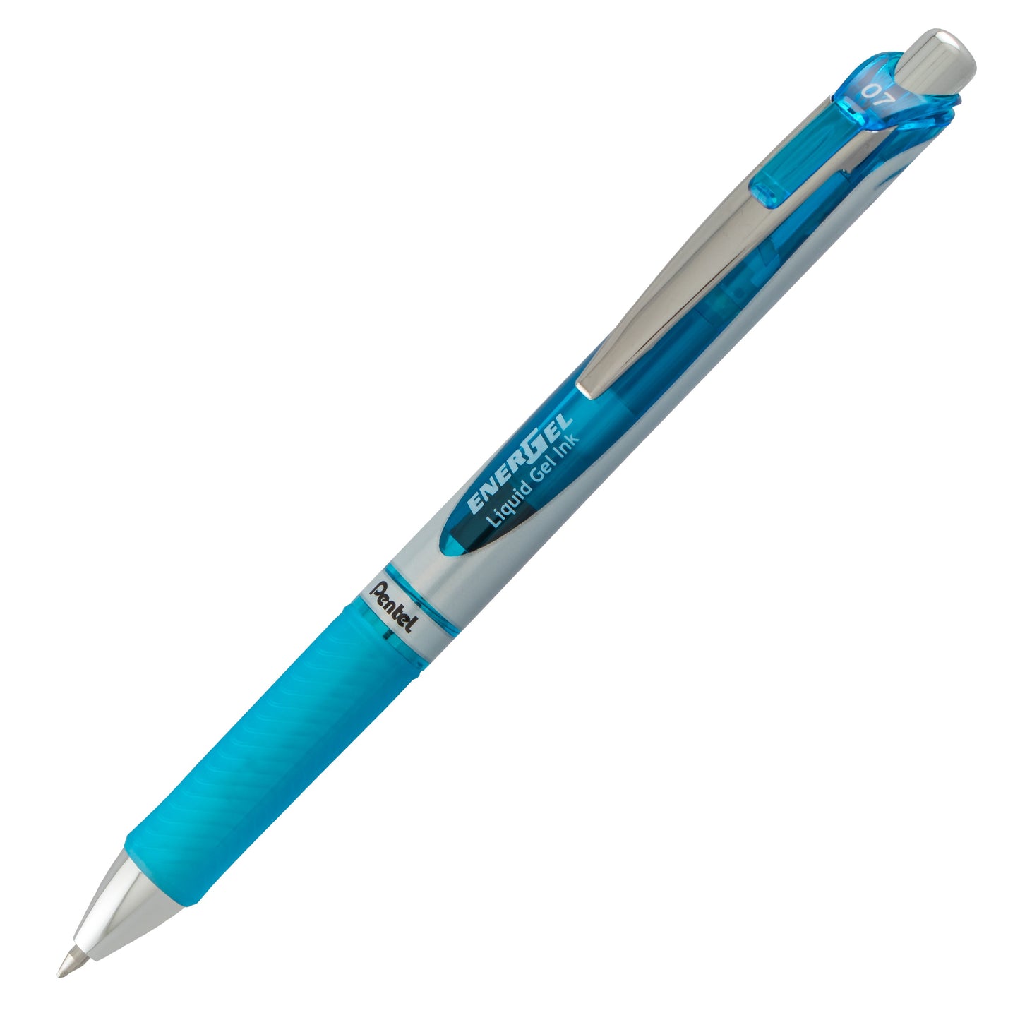 EnerGel RTX Retractable Liquid Gel Pen, (0.7mm) Metal Tip, Medium Line, Sky Blue Ink (BL77-S)