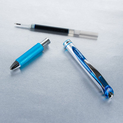 EnerGel RTX Retractable Liquid Gel Pen, (0.7mm) Metal Tip, Medium Line, Sky Blue Ink (BL77-S)