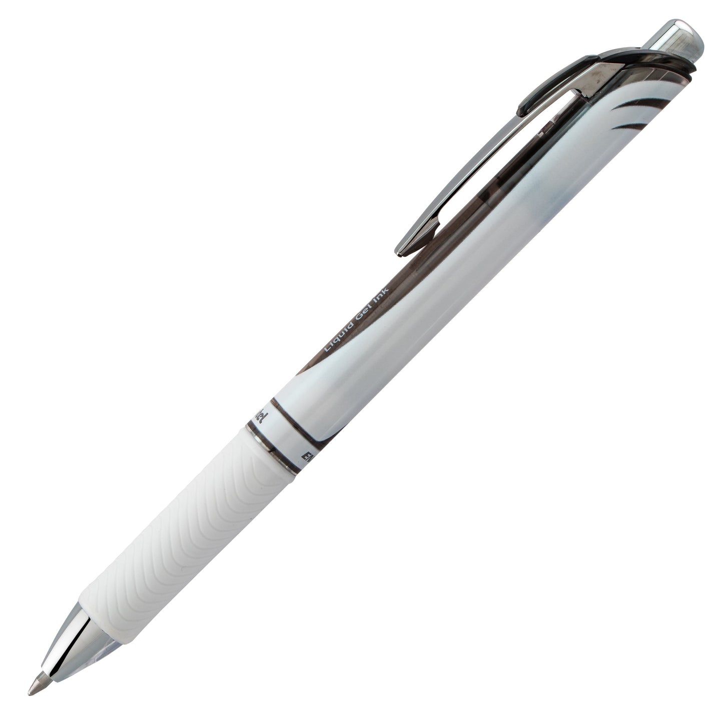 EnerGel Pearl Retractable Liquid Gel Pen, (0.7mm) Metal Tip, Medium Line, Black Accent, Black Ink (BL77PW-A)