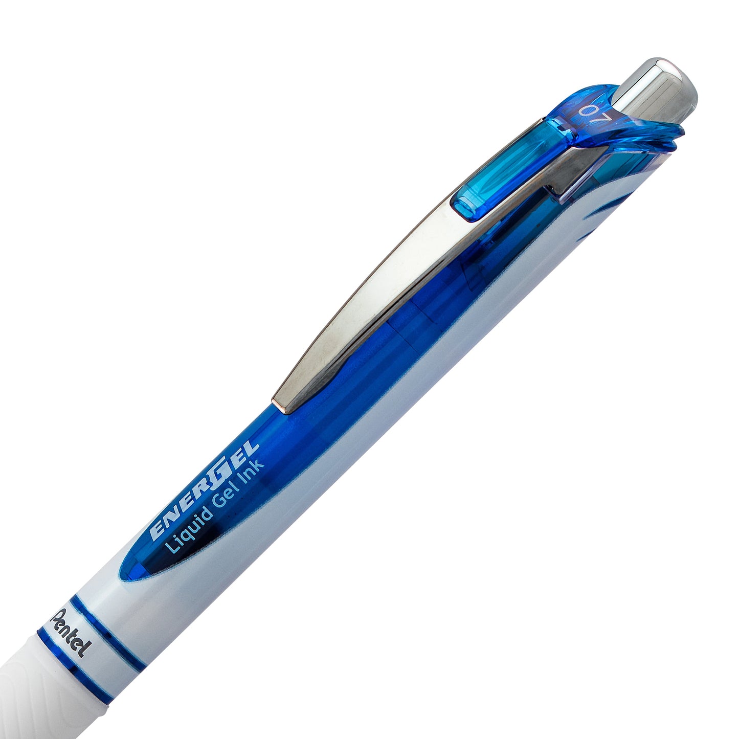 EnerGel Pearl Retractable Liquid Gel Pen, (0.7mm) Metal Tip, Medium Line, Blue Accent, Blue Ink (BL77PW-C)