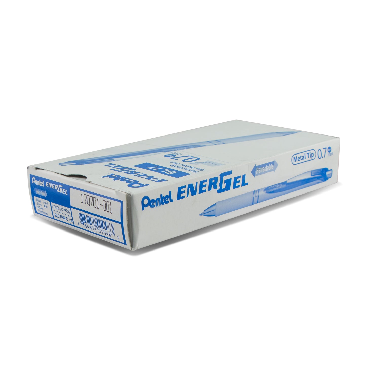 EnerGel Pearl Retractable Liquid Gel Pen, (0.7mm) Metal Tip, Medium Line, Blue Accent, Blue Ink (BL77PW-C)