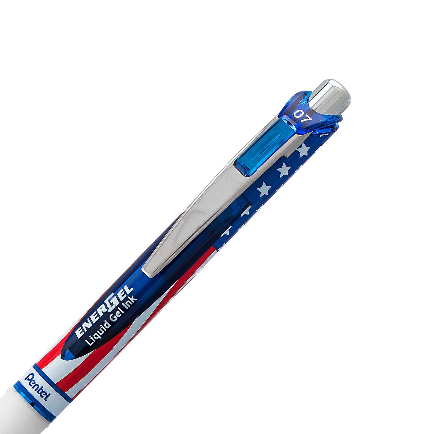 EnerGel RTX Retractable Liquid Gel Pen, Flag Barrel, (0.7mm) Metal Tip, Medium Line, Black Ink (BL77USA-A)