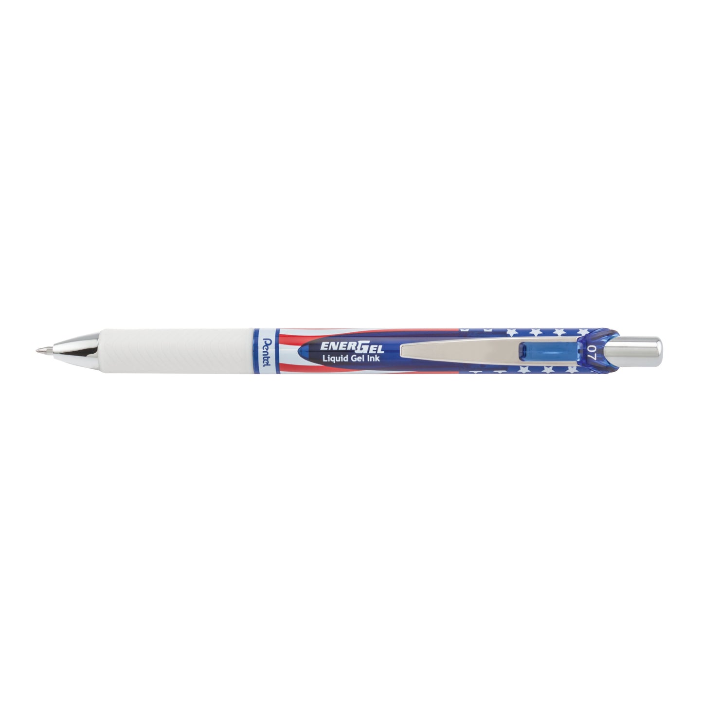 EnerGel RTX Retractable Liquid Gel Pen, Flag Barrel, (0.7mm) Metal Tip, Medium Line, Black Ink (BL77USA-A)
