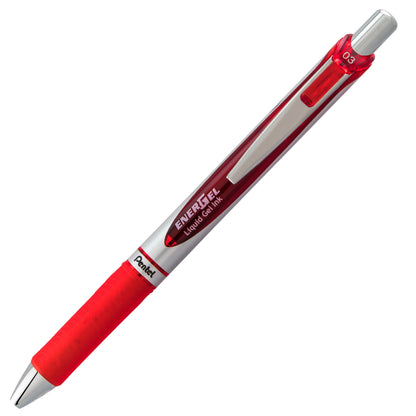 EnerGel RTX Retractable Liquid Gel Pen, (0.3mm) Needle Tip, Extra Fine Line, Red Ink (BLN73-B)