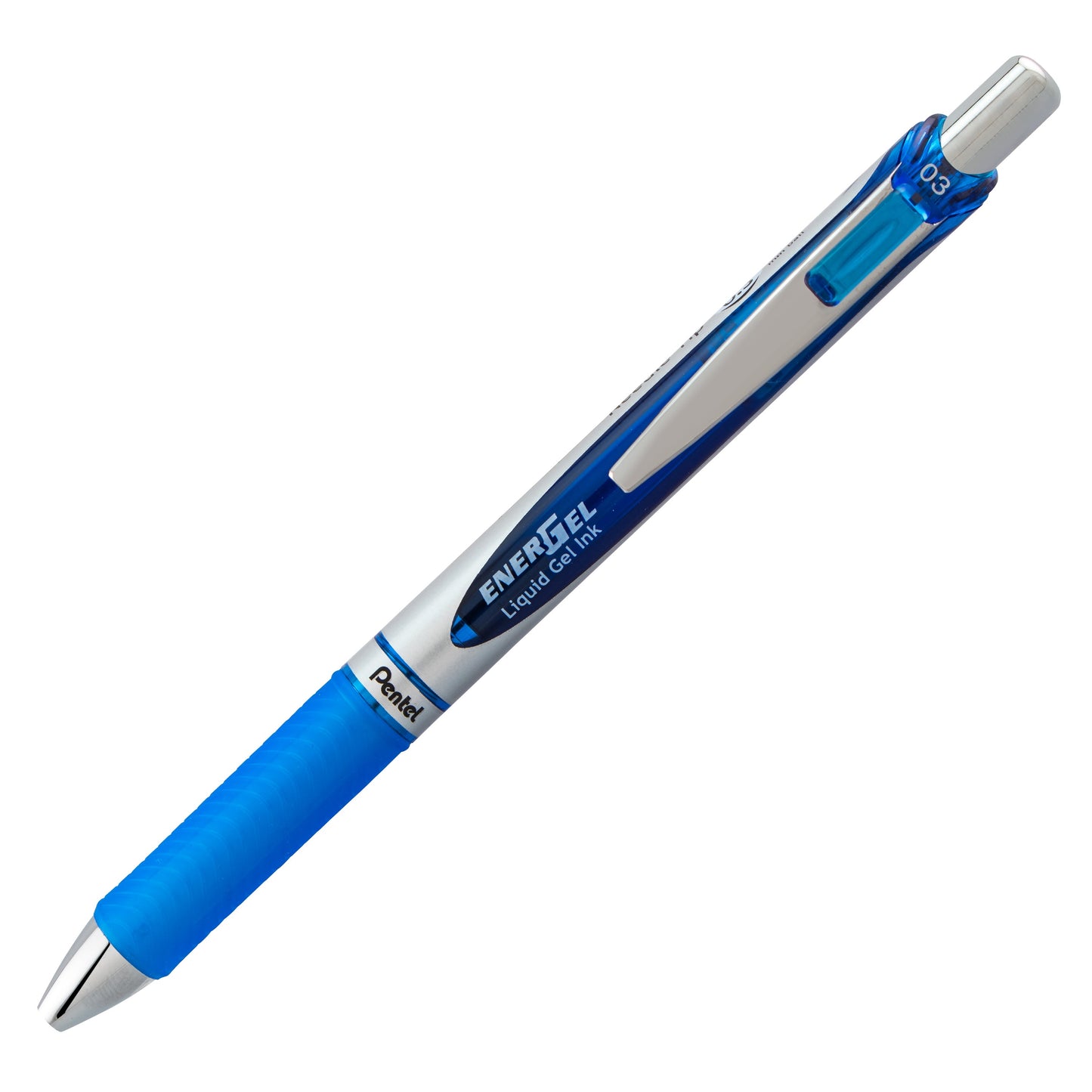 EnerGel RTX Retractable Liquid Gel Pen, (0.3mm) Needle Tip, Extra Fine Line, Blue Ink (BLN73-C)
