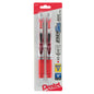 EnerGel RTX Retractable Liquid Gel Pen, (0.3mm) Needle Tip, Extra Fine Line, Red Ink, 2-Pk (BLN73BP2B)