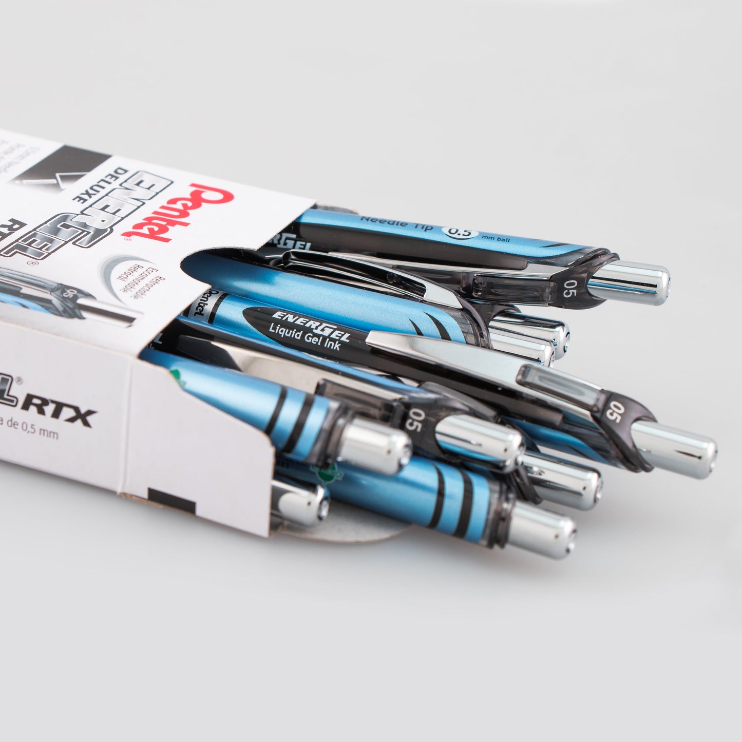 EnerGel RTX Retractable Liquid Gel Pen, (0.5mm) Needle Tip, Fine Line, Black Ink (BLN75-A)