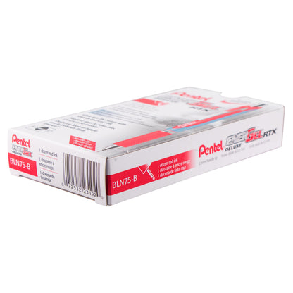 EnerGel RTX Retractable Liquid Gel Pen, (0.5mm) Needle Tip, Fine Line, Red Ink (BLN75-B)