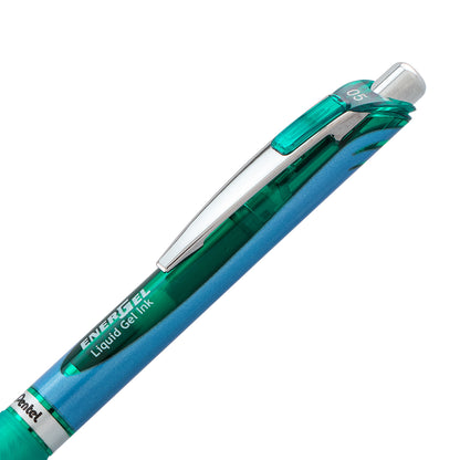 EnerGel RTX Retractable Liquid Gel Pen, (0.5mm) Needle Tip, Fine Line, Green Ink (BLN75-D)