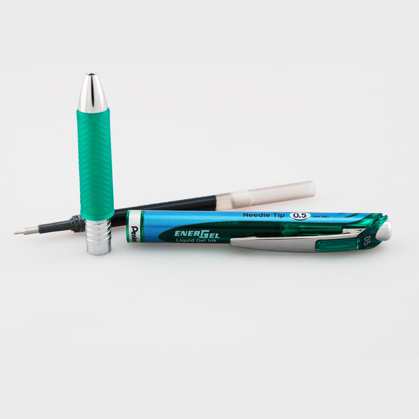 EnerGel RTX Retractable Liquid Gel Pen, (0.5mm) Needle Tip, Fine Line, Green Ink (BLN75-D)