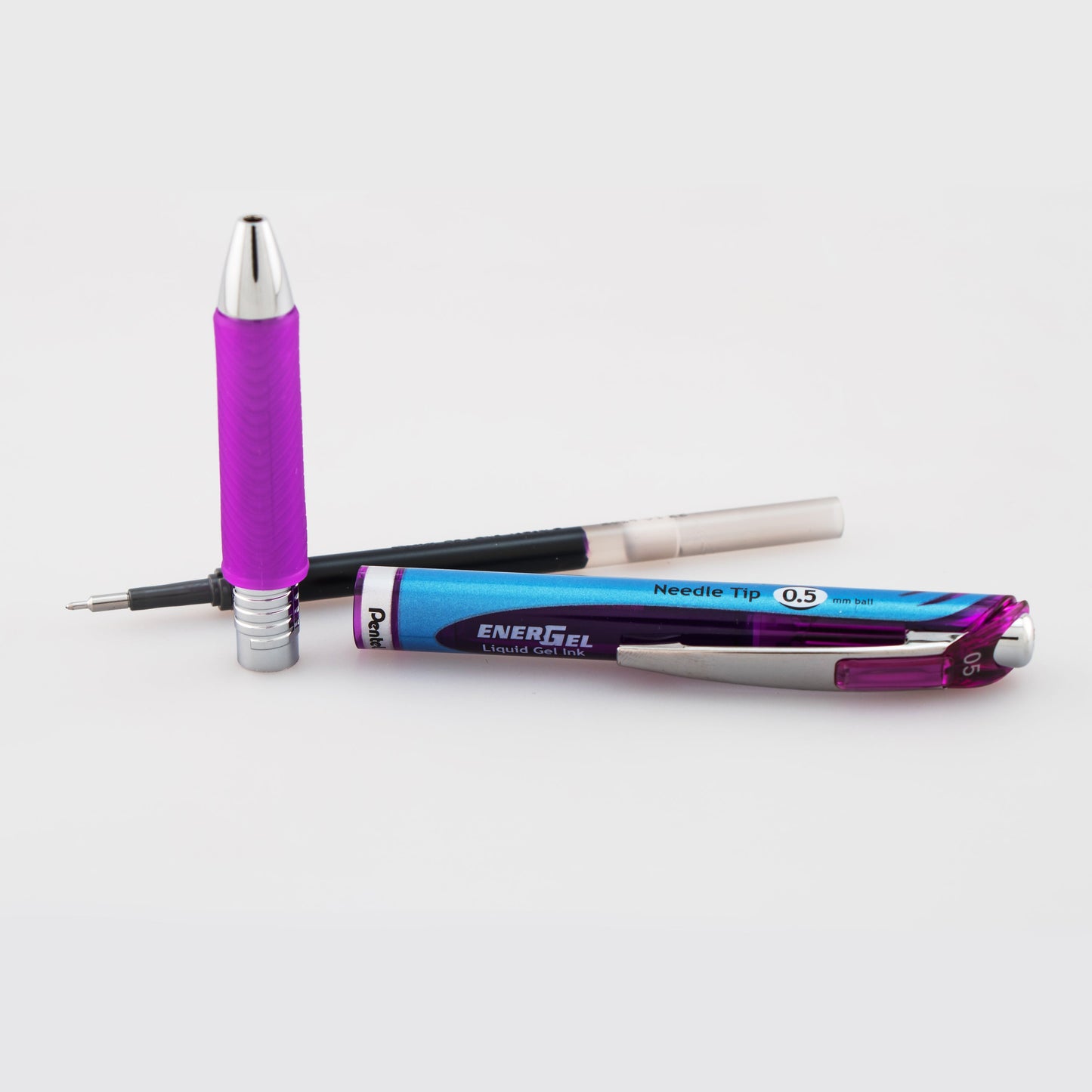 EnerGel RTX Retractable Liquid Gel Pen, (0.5mm) Needle Tip, Fine Line, Violet Ink (BLN75-V)