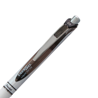 EnerGel Pearl Retractable (0.5mm) Needle Tip, Fine Line, Black Accent, Black Ink (BLN75PW-A)