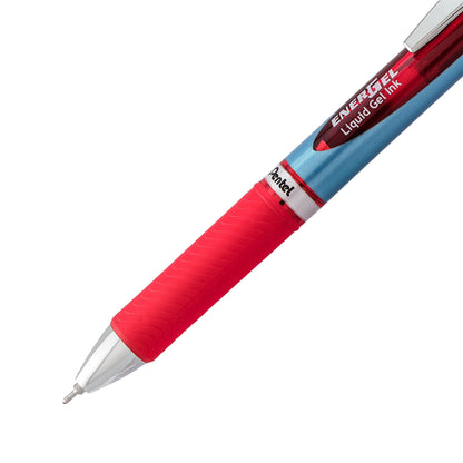EnerGel RTX Retractable Liquid Gel Pen, (0.7mm) Needle Tip, Medium Line, Red Ink (BLN77-B)