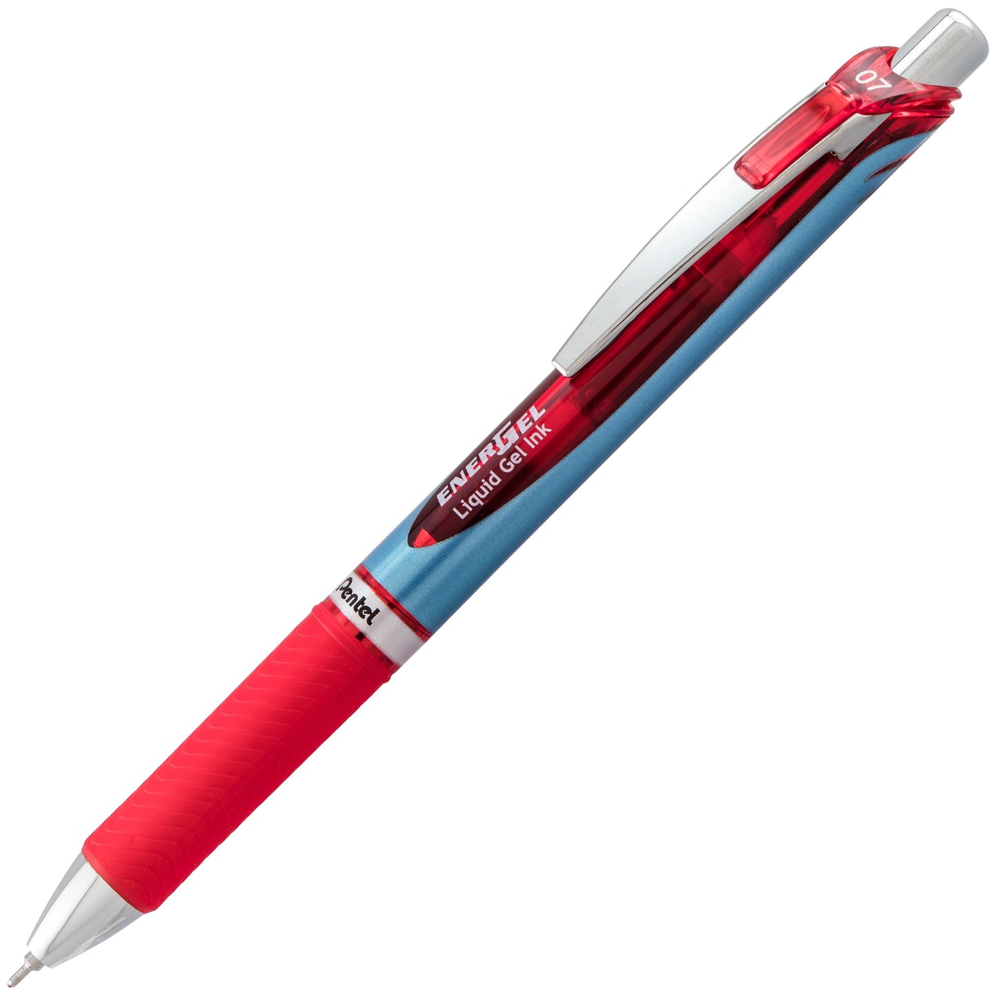 EnerGel RTX Retractable Liquid Gel Pen, (0.7mm) Needle Tip, Medium Line, Red Ink (BLN77-B)