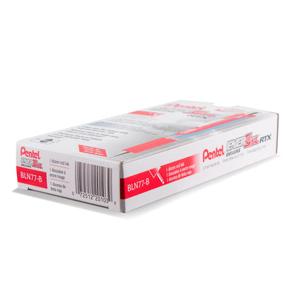 EnerGel RTX Retractable Liquid Gel Pen, (0.7mm) Needle Tip, Medium Line, Red Ink (BLN77-B)