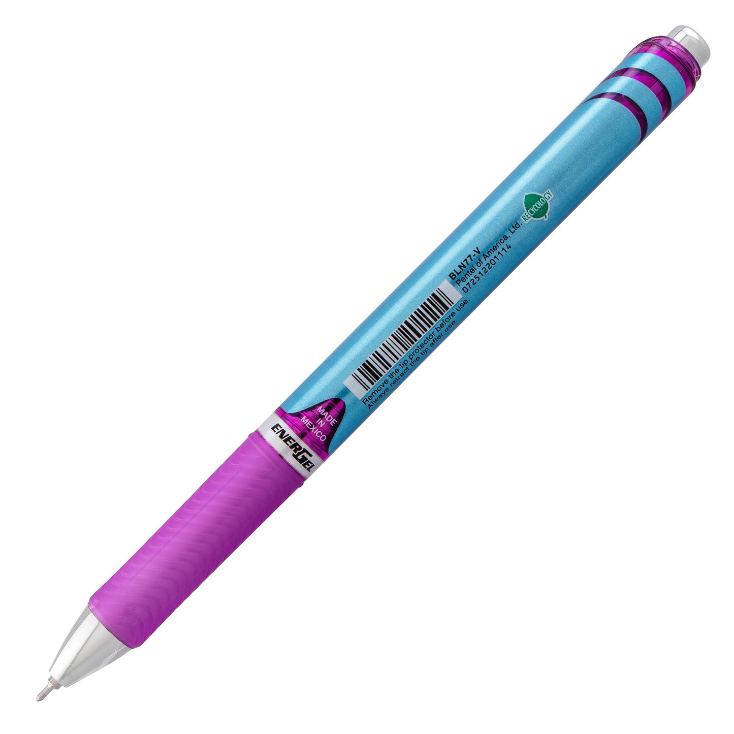 EnerGel RTX Retractable Liquid Gel Pen, (0.7mm) Needle Tip, Medium Line, Violet Ink (BLN77-V)