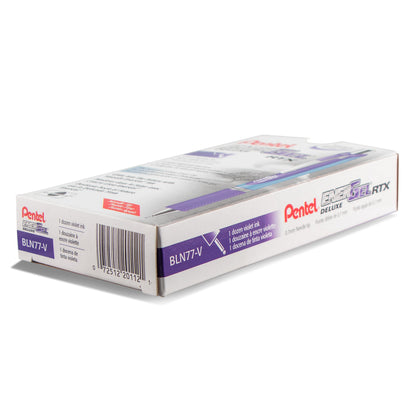 EnerGel RTX Retractable Liquid Gel Pen, (0.7mm) Needle Tip, Medium Line, Violet Ink (BLN77-V)