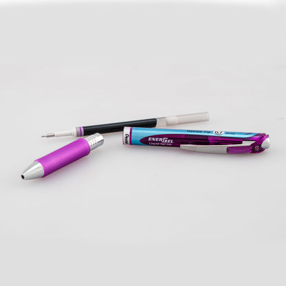 EnerGel RTX Retractable Liquid Gel Pen, (0.7mm) Needle Tip, Medium Line, Violet Ink (BLN77-V)
