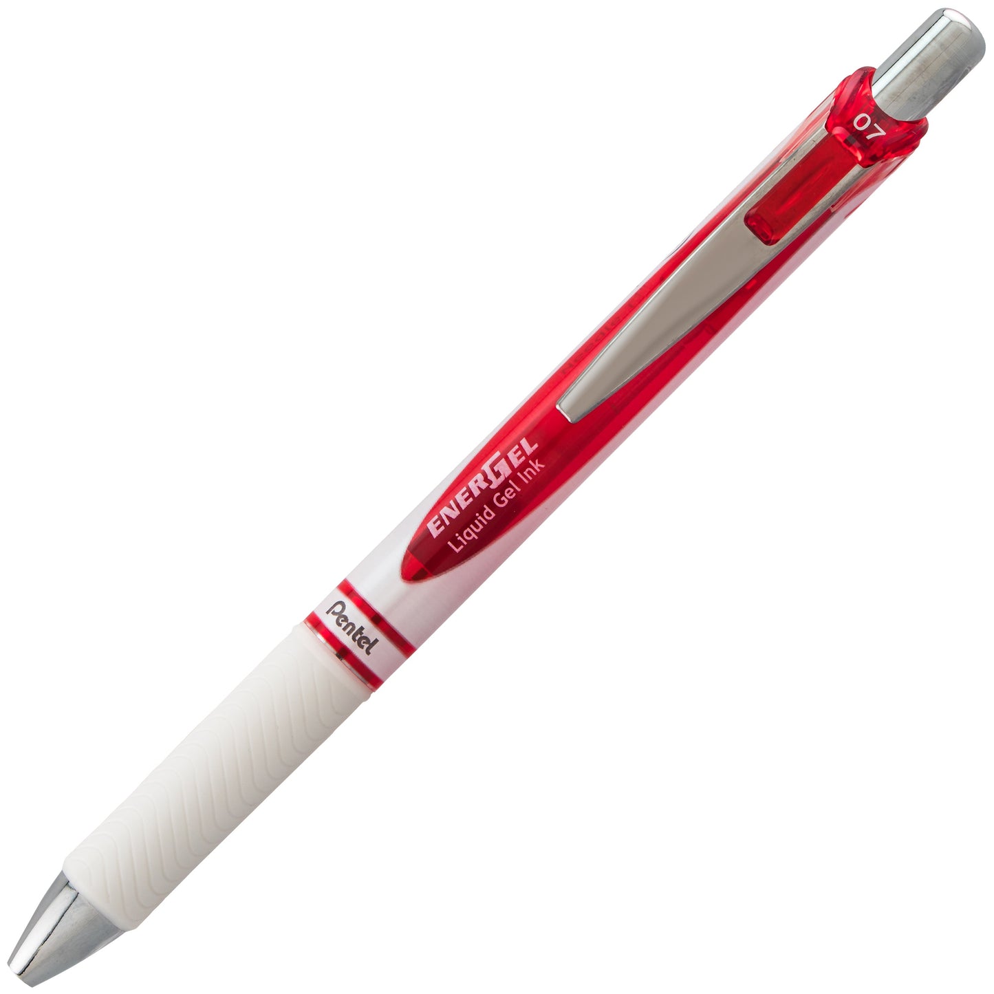 EnerGel Pearl Retractable Liquid Gel Pen, (0.7mm) Needle Tip, Medium Line, Red Ink (BLN77PW-B)