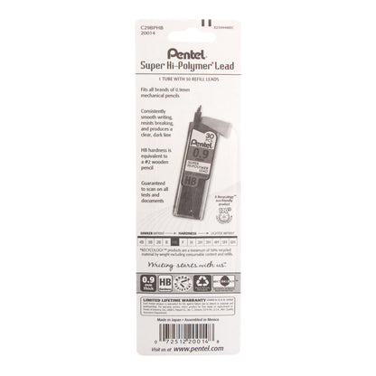 Super Hi-Polymer Lead Refill (0.9mm) Thick, HB, 30 pcs/Tube 1-Pk (C29BPHB)