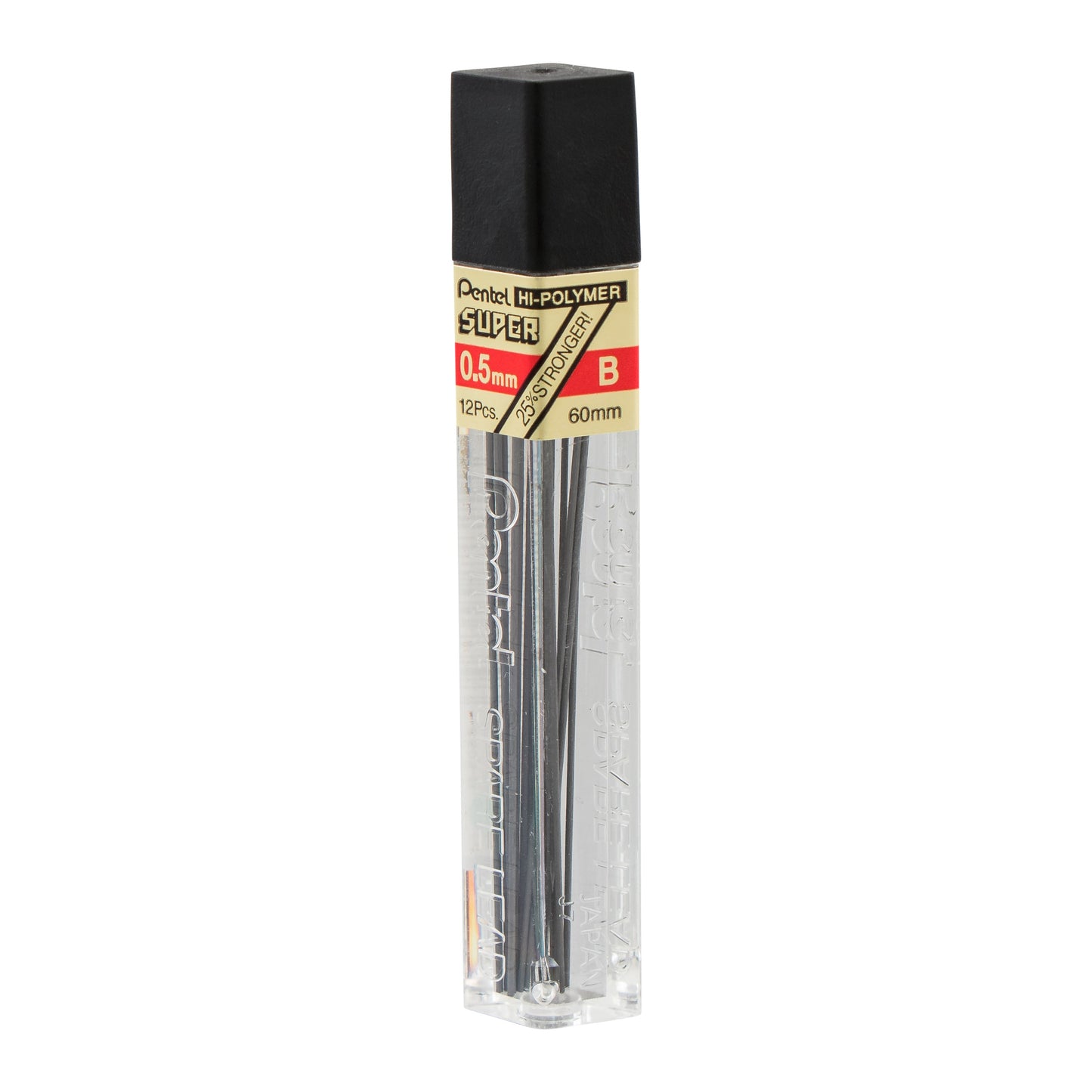 Super Hi-Polymer Lead Refill (0.5mm) Fine, B, 12 pcs/Tube (C505-B)