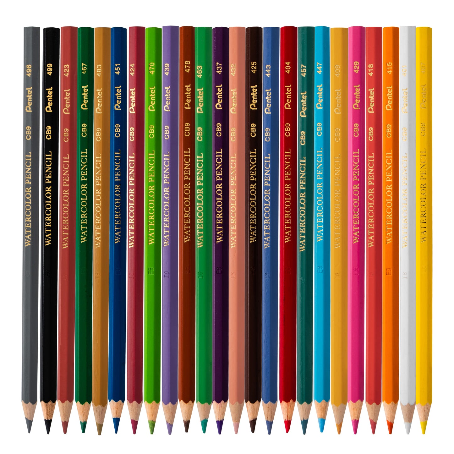 Pentel Arts Watercolor Pencil Set - Assorted Colors, 24-Pack (CB9-24)