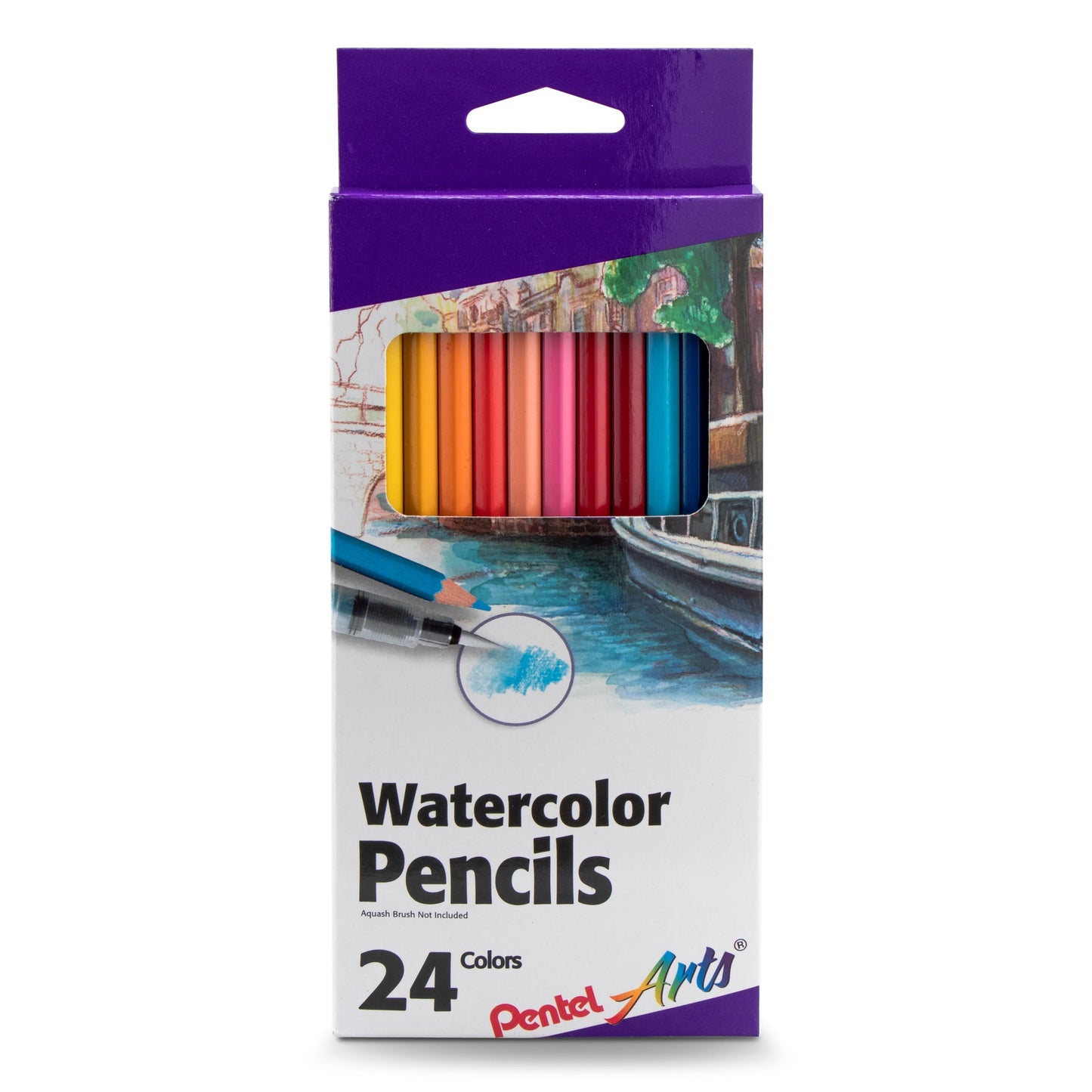 Pentel Arts Watercolor Pencil Set - Assorted Colors, 24-Pack (CB9-24)