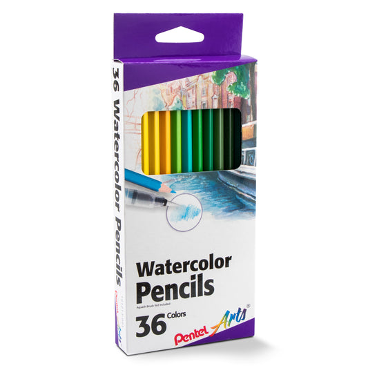 Pentel Arts Watercolor Pencil Set - Assorted Colors, 36-Pack (CB9-36)