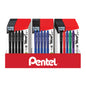 Wow! Retractable Ballpoint Pen, (1.4mm) Bold Line, Assorted Ink, 5-pk Blister Pack Counter Display- 36 Pieces (CD3BK4445AM)