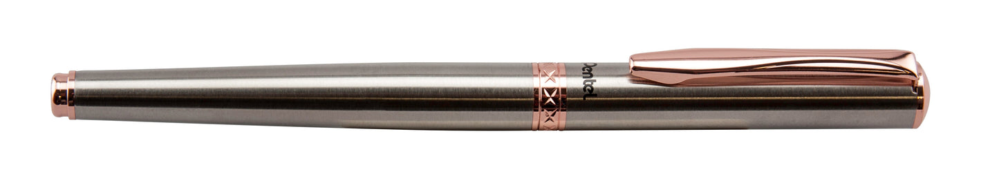 Libretto EnerGel Liquid Gel Pen, (0.7mm) Rose Gold Barrel, Black Ink (K600PG-A)