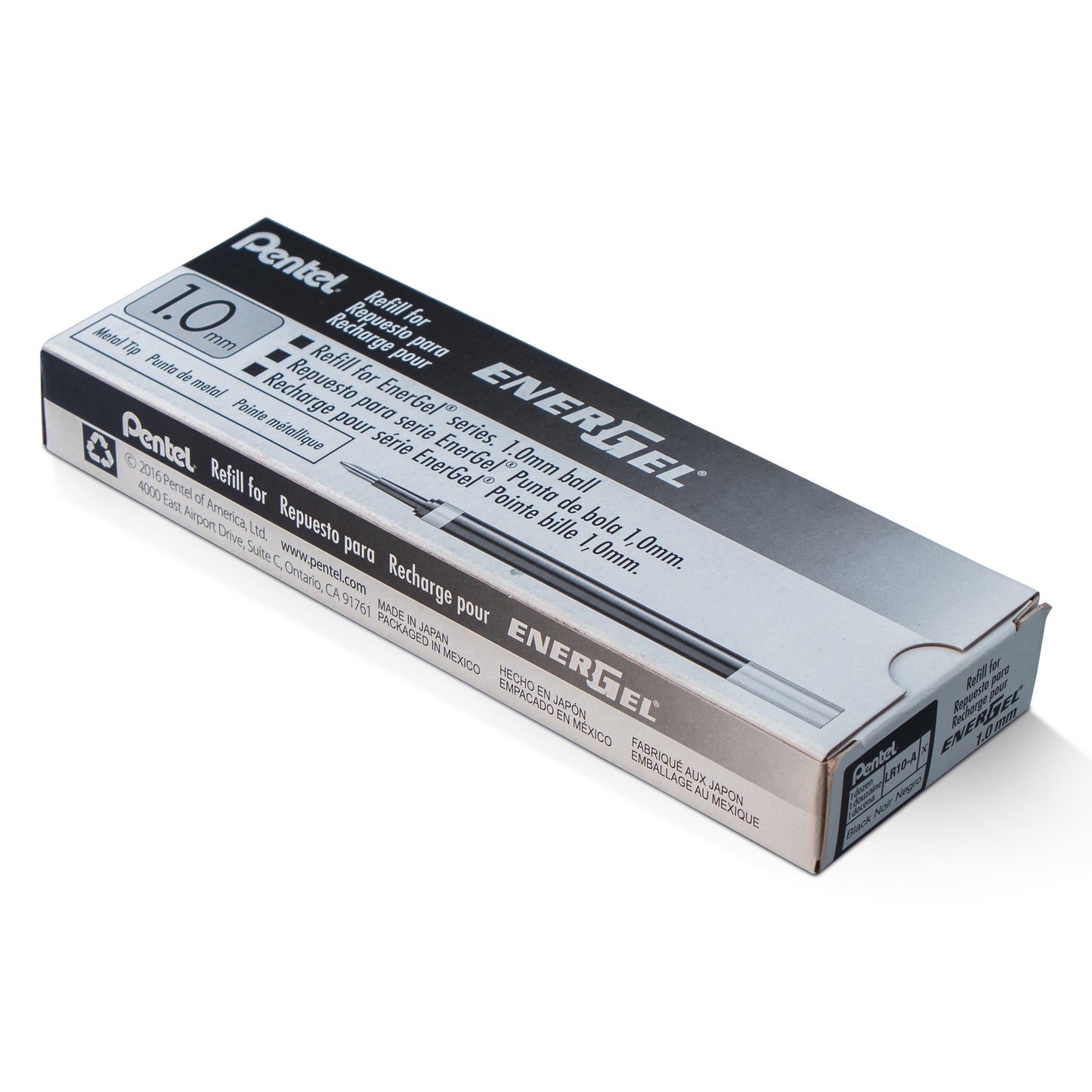 Refill Ink - For EnerGel Gel Pen 1.0mm Metal Tip, Bold, Black Ink (LR10-A)