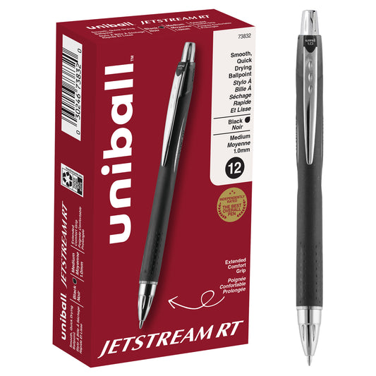 uniball™ Jetstream RT Retractable Ballpoint Pen, Medium Point (1.0mm), Black, 12 Pack