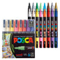 uni® POSCA PC-3M Water-Based Paint Markers, Reversible Fine Tip (0.9-1.3mm), Assorted Colors, 16 Pack